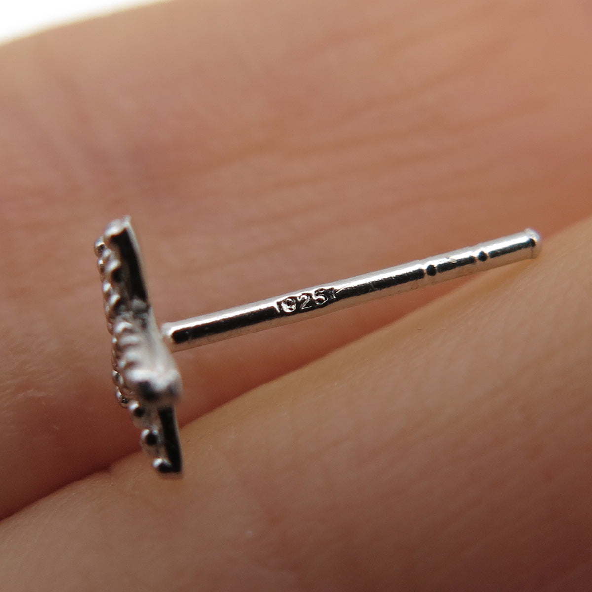 925 Sterling Silver Granulated Starfish Stud Earrings