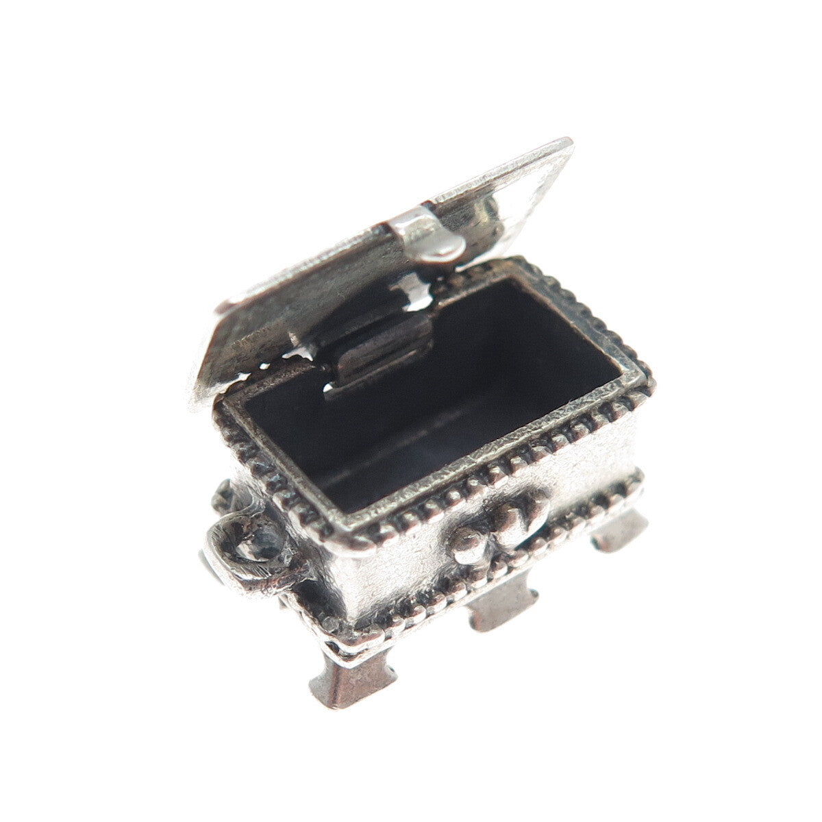 BEAU 925 Sterling Silver Vintage Hope Chest Box Minimalist Charm Pendant