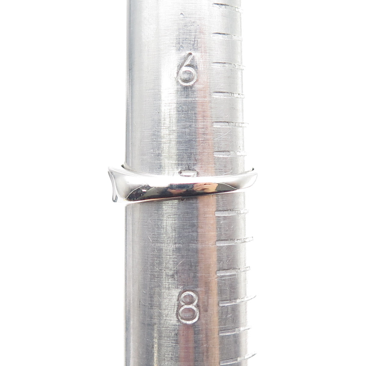 SUN 925 Sterling Silver Real Round-Cut Diamond Bypass Ring Size 7