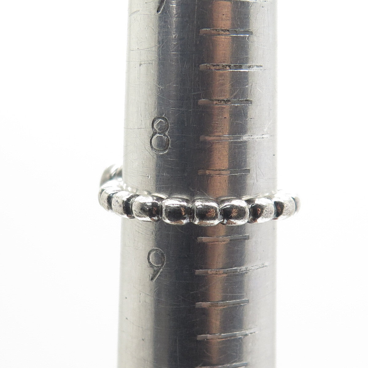 PANDORA 925 Sterling Silver Clear Crystal Beaded Ring Size 8.5