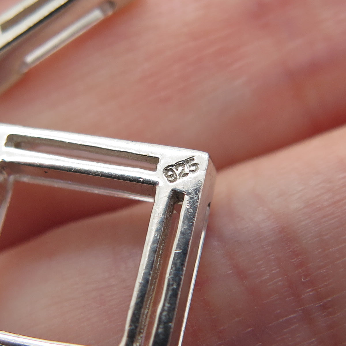 925 Sterling Silver Baguette & Round-Cut C Z Geometric Dangle Earrings