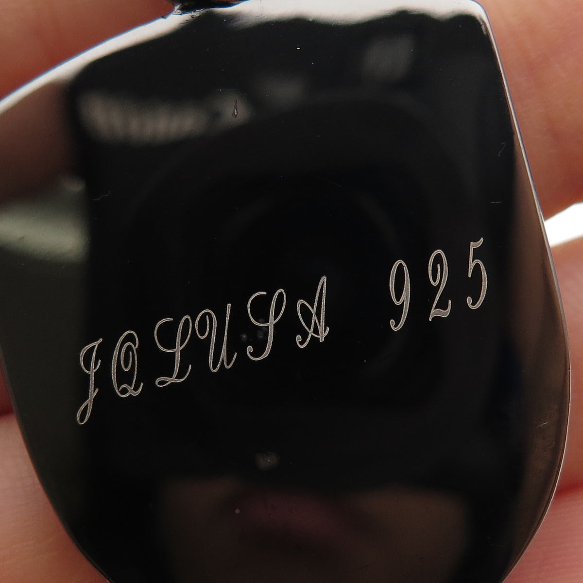 JOLUSA 925 Sterling Silver Black Rhodium Real Pink Sapphire Cross Pendant