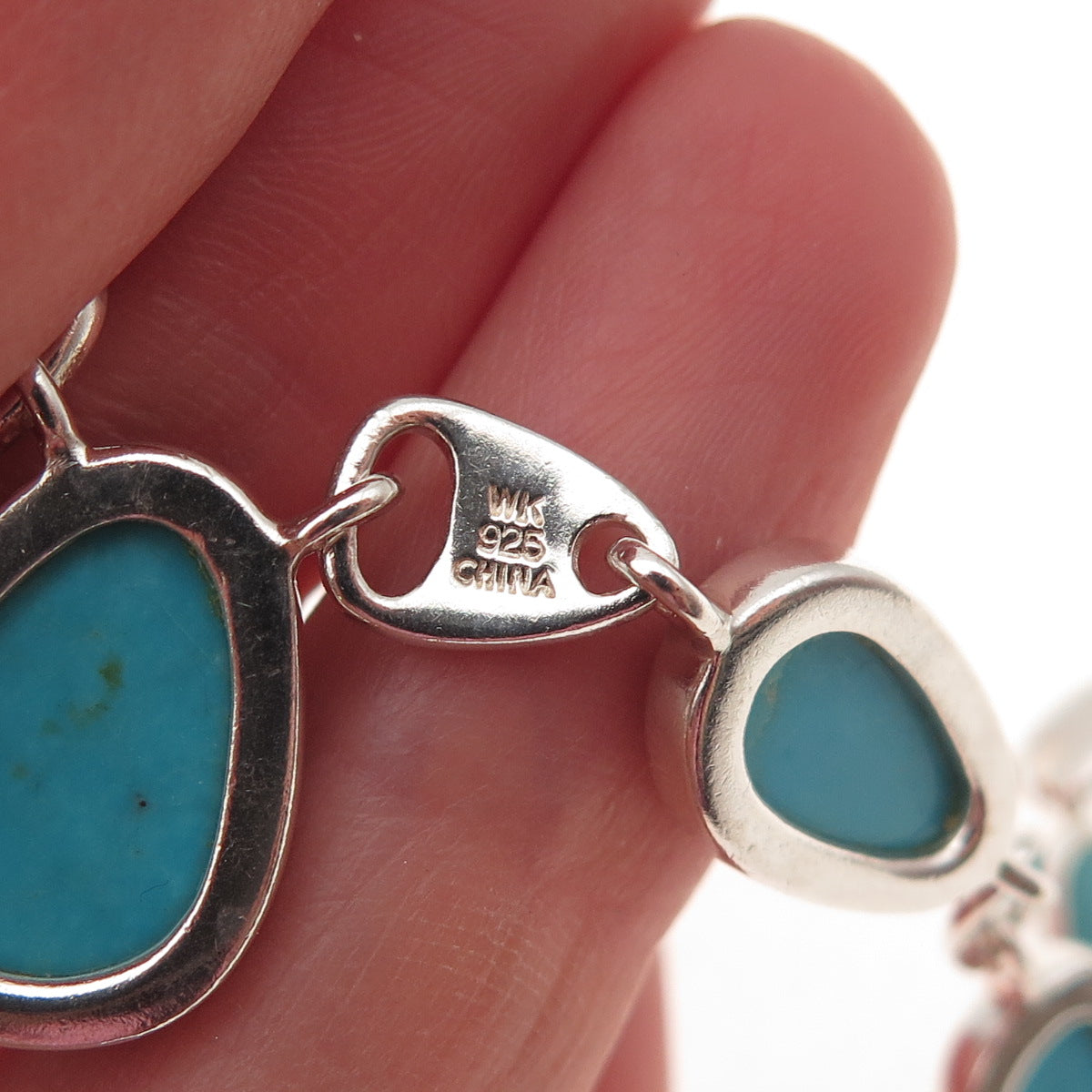 Whitney Kelly Sterling Silver Vintage Real Turquoise Centerpiece Necklace Part
