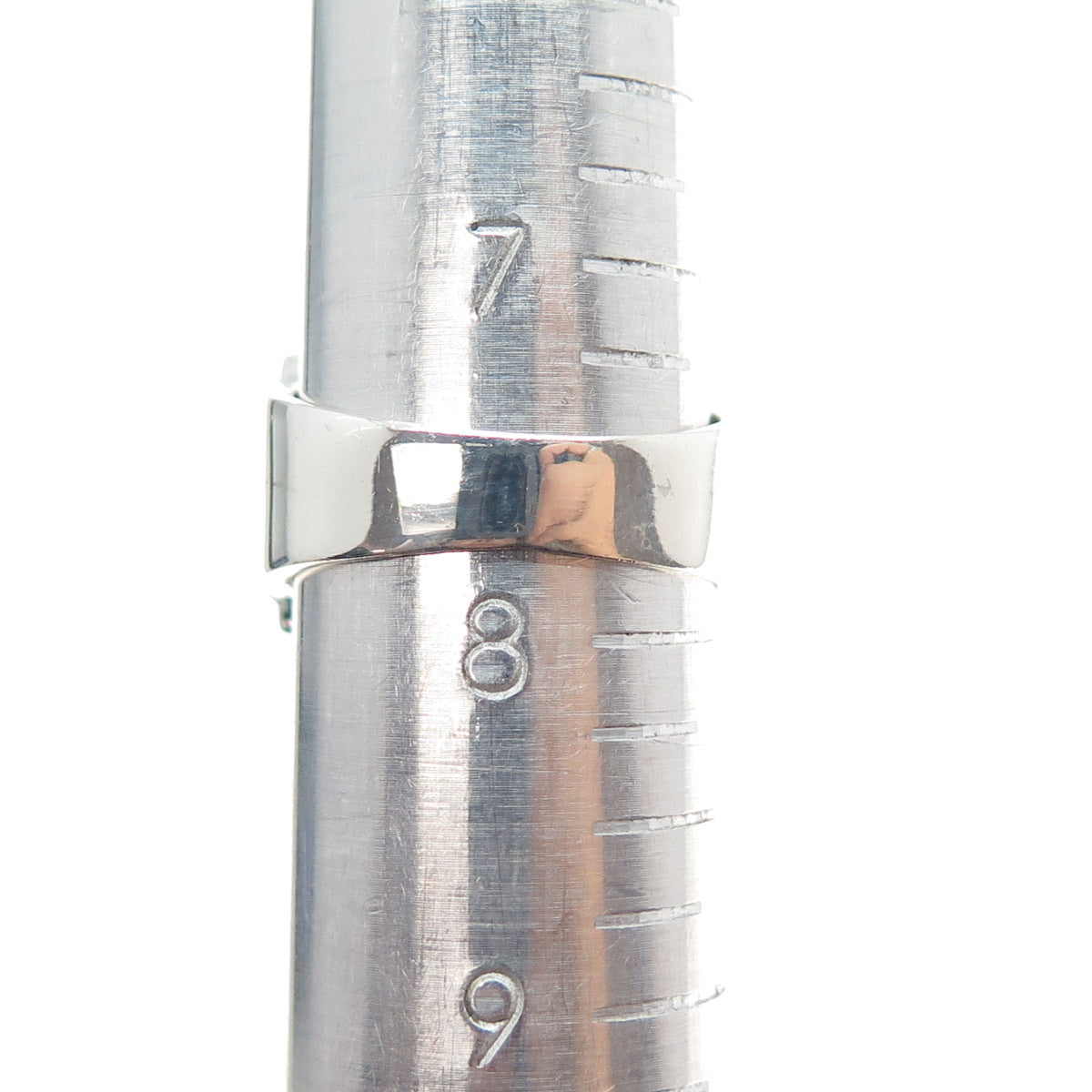 925 Sterling Silver Vintage Real MOP Granulated Oxidized Ring Size 7.75