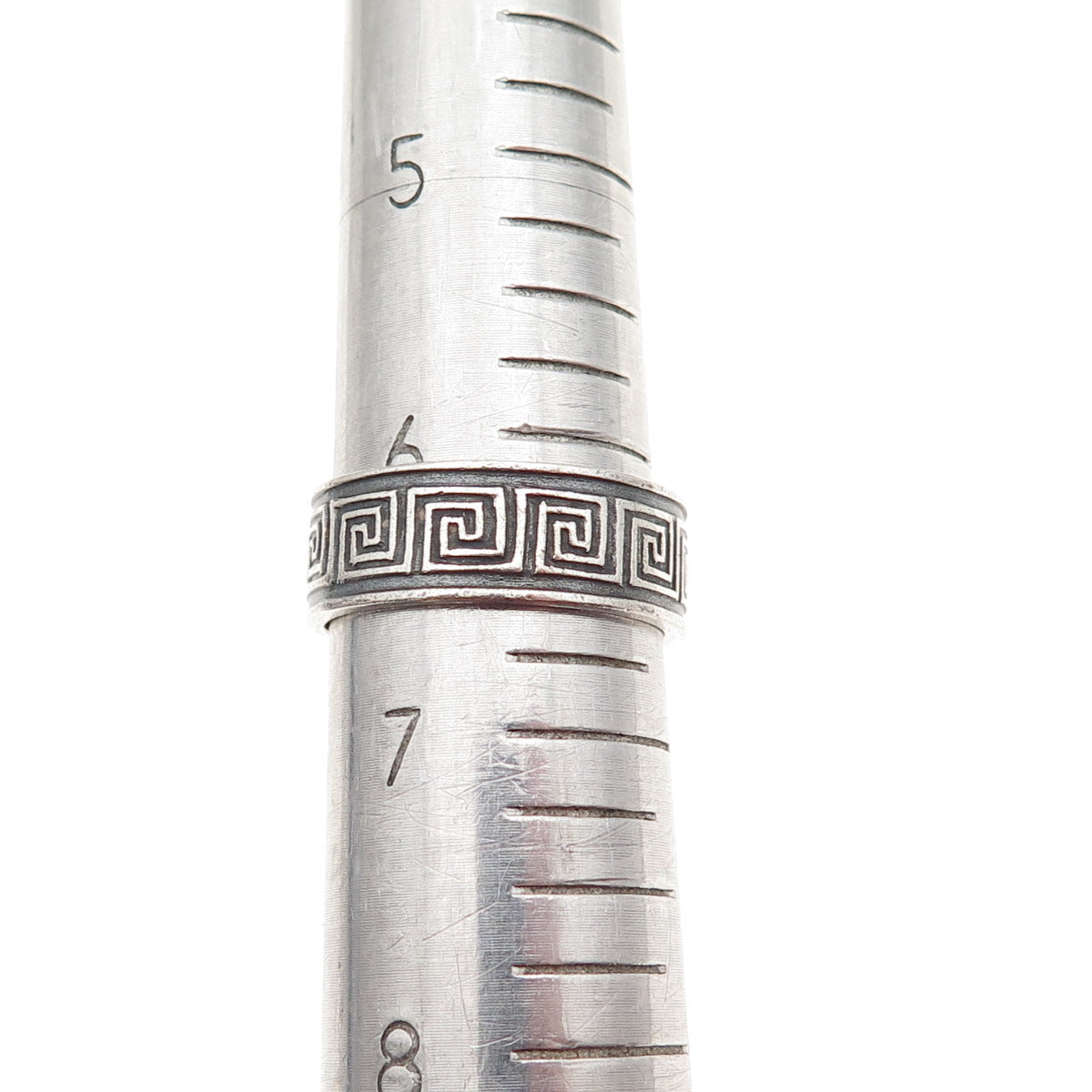 925 Sterling Silver Vintage Greek Maze Oxidized Band Ring Size 6.5