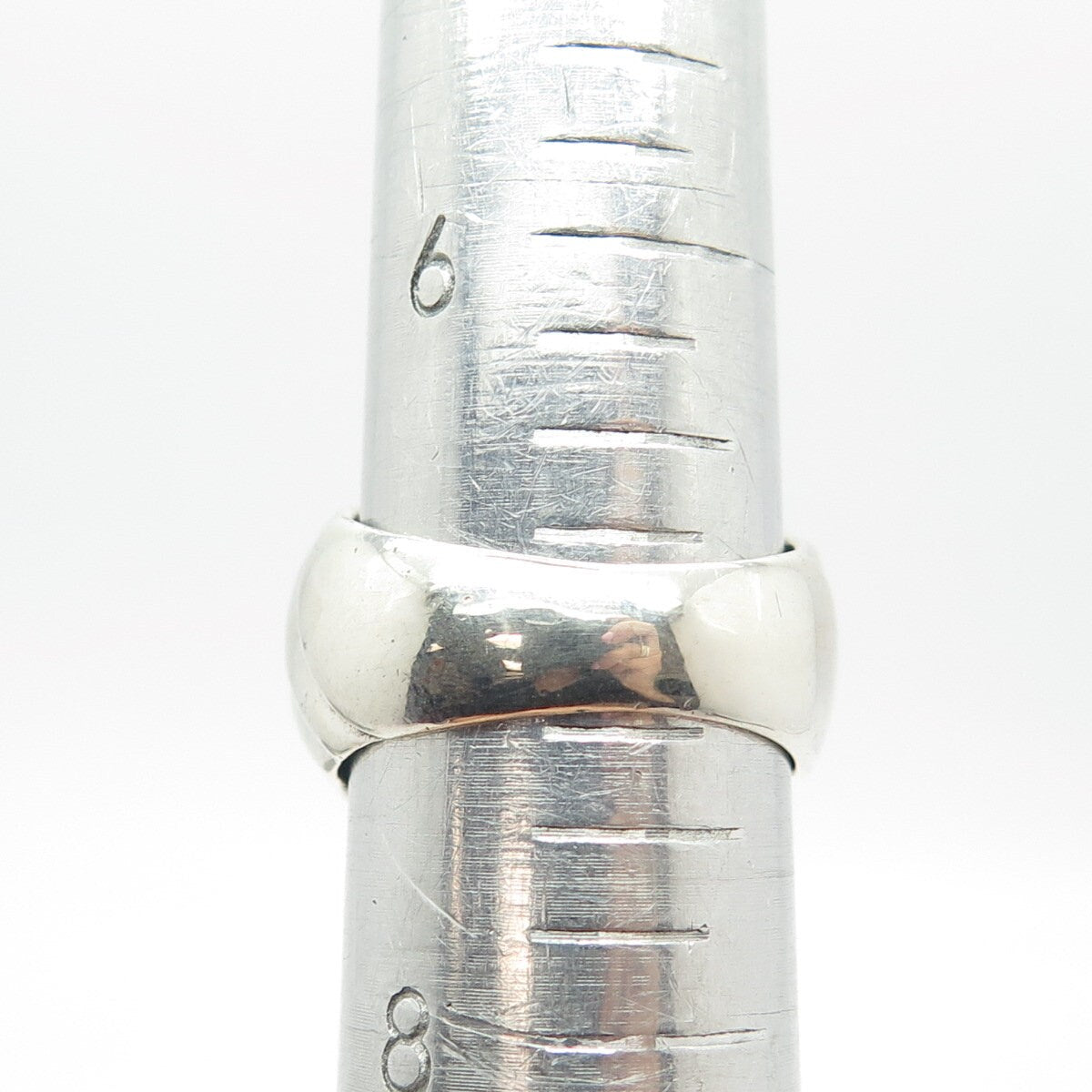 925 Sterling Silver Vintage Mexico Ribbed Ring Size 7.25