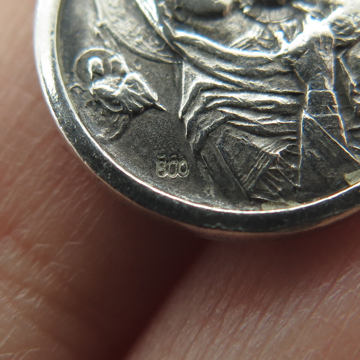 800 Silver Vintage Italy Pope Paulus VI Pontifex Max. Religious Charm Pendant