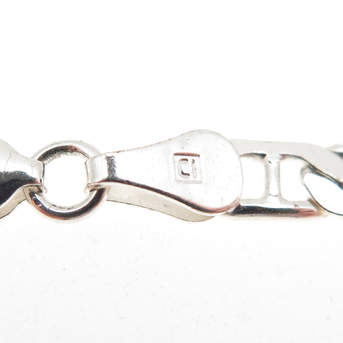 925 Sterling Silver Italy Anchor Mariner Chain Necklace 16"