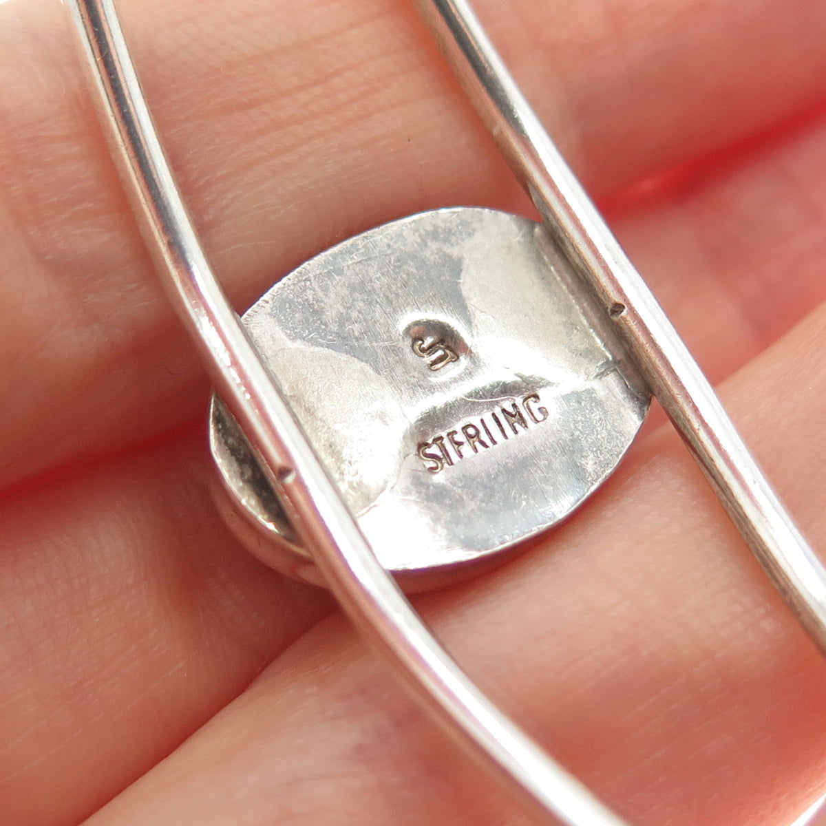 JACK TOM NAVAJO Old Pawn Sterling Peacock Turquoise Adjustable Bracelet 6.25"