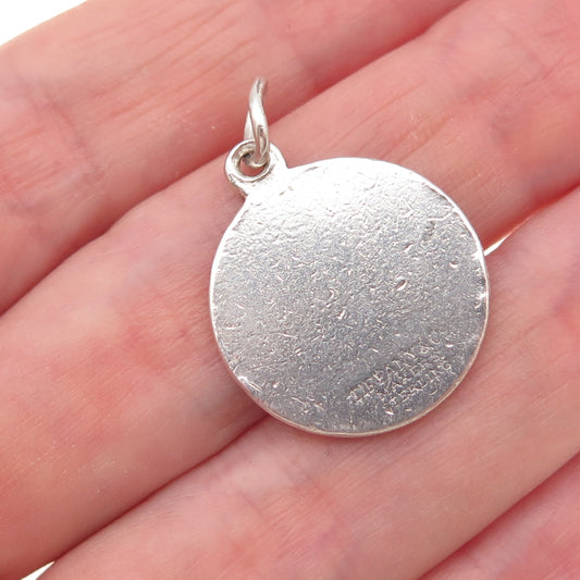 Tiffany & Co. 925 Sterling Silver Vintage Bluetooth Logo Round Tag Charm Pendant