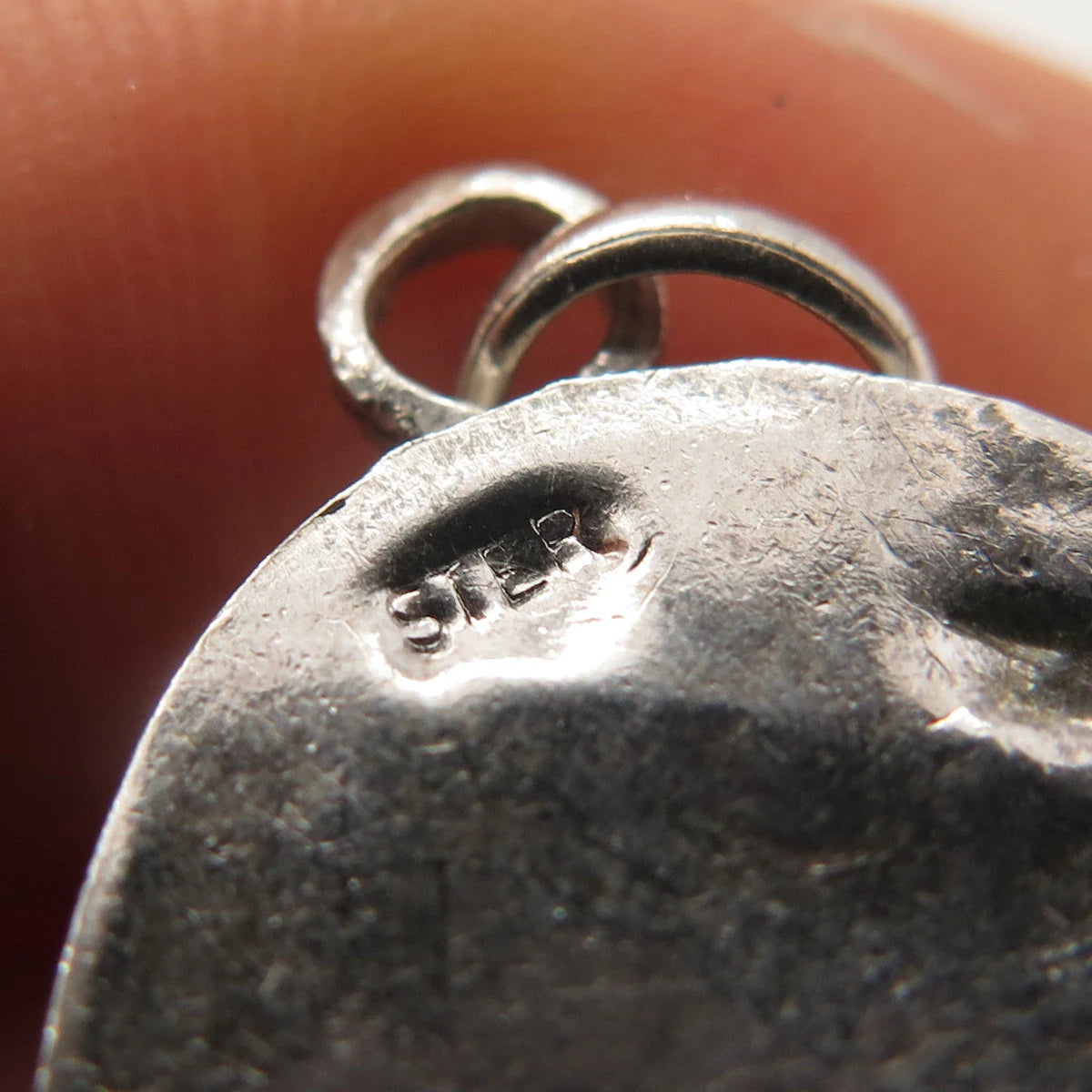 925 Sterling Silver Vintage Wood Dome Pendant