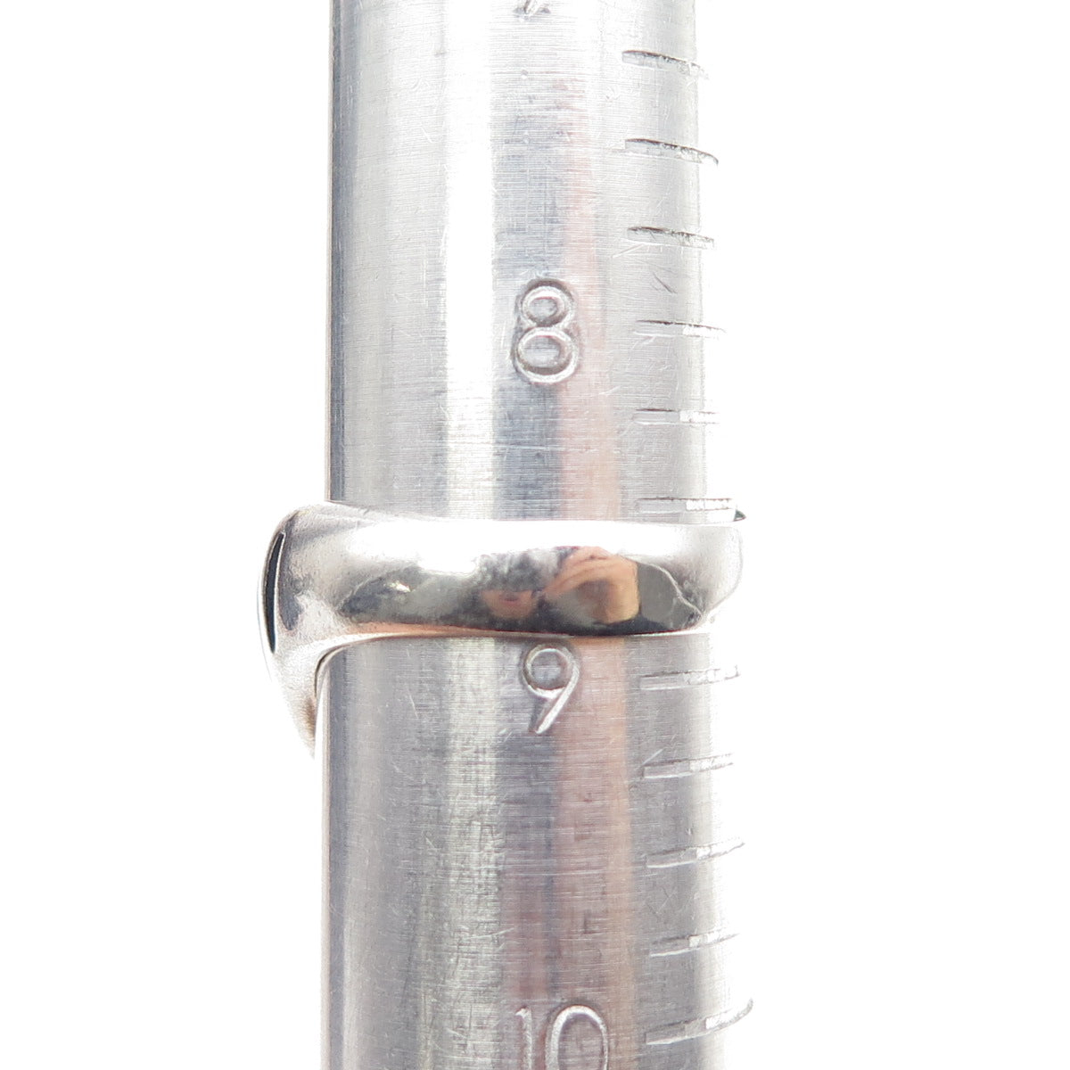925 Sterling Silver Vintage Modernist Wavy Oxidized Ring Size 8.75