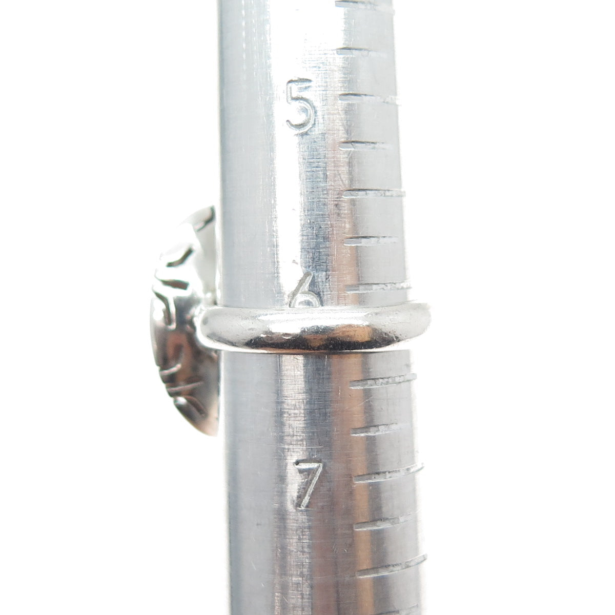 925 Sterling Silver Vintage CII Mexico Real Carnelian Tribal Ring Size 6.25