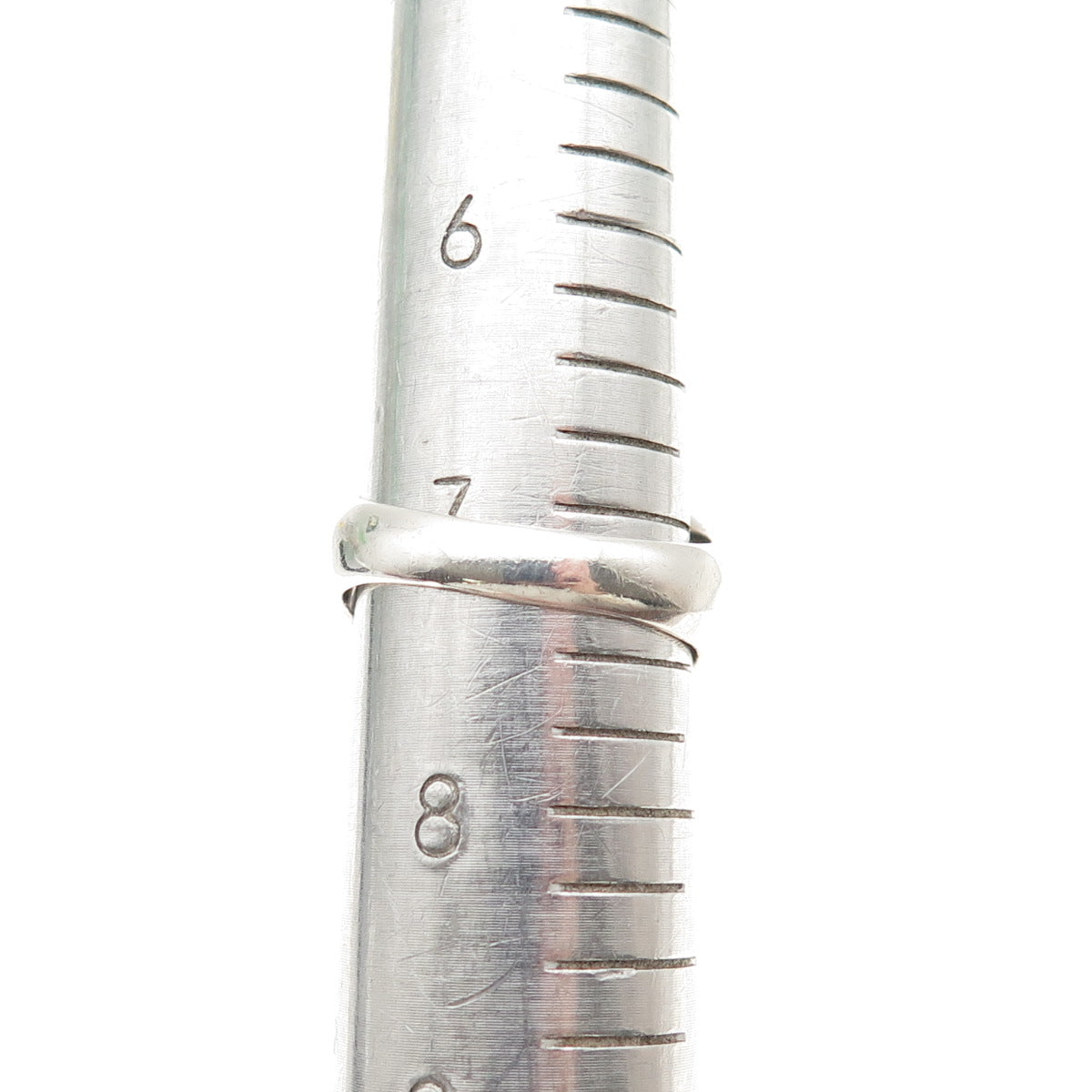 925 Sterling Silver Vintage Heart-Cut C Z Modernist Ring Size 7.25