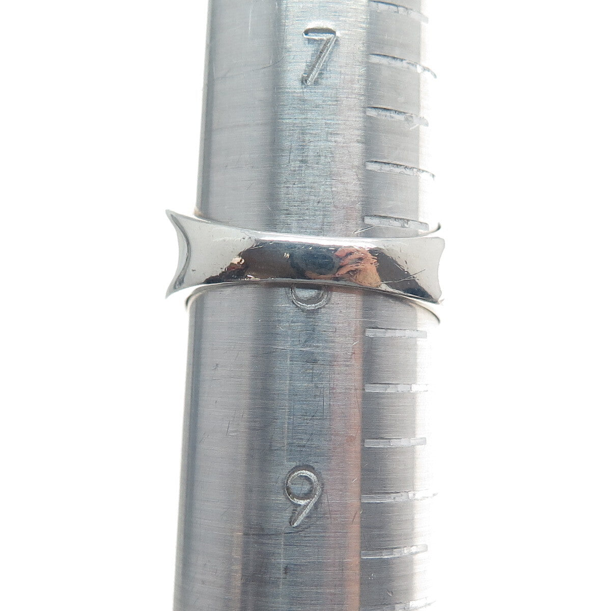 MEDA 925 Sterling Silver Radiant-Cut Shaped C Z Wavy Ring Size 8