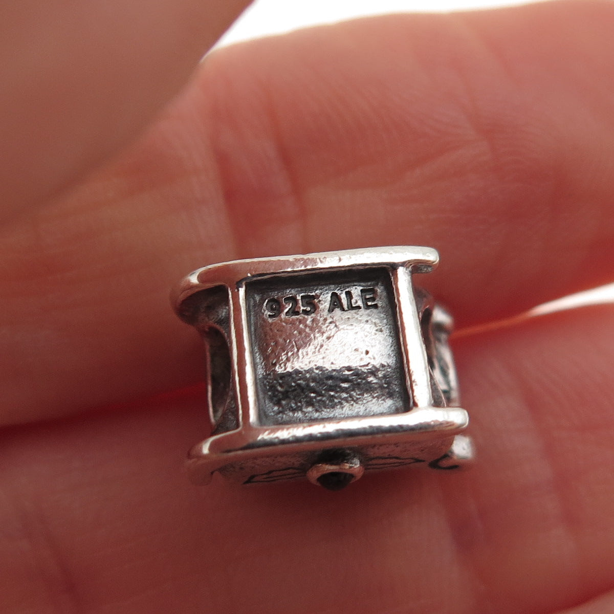 Pandora 925 Sterling Silver Real Red Garnet Santa's Sleigh Slide Bead Charm