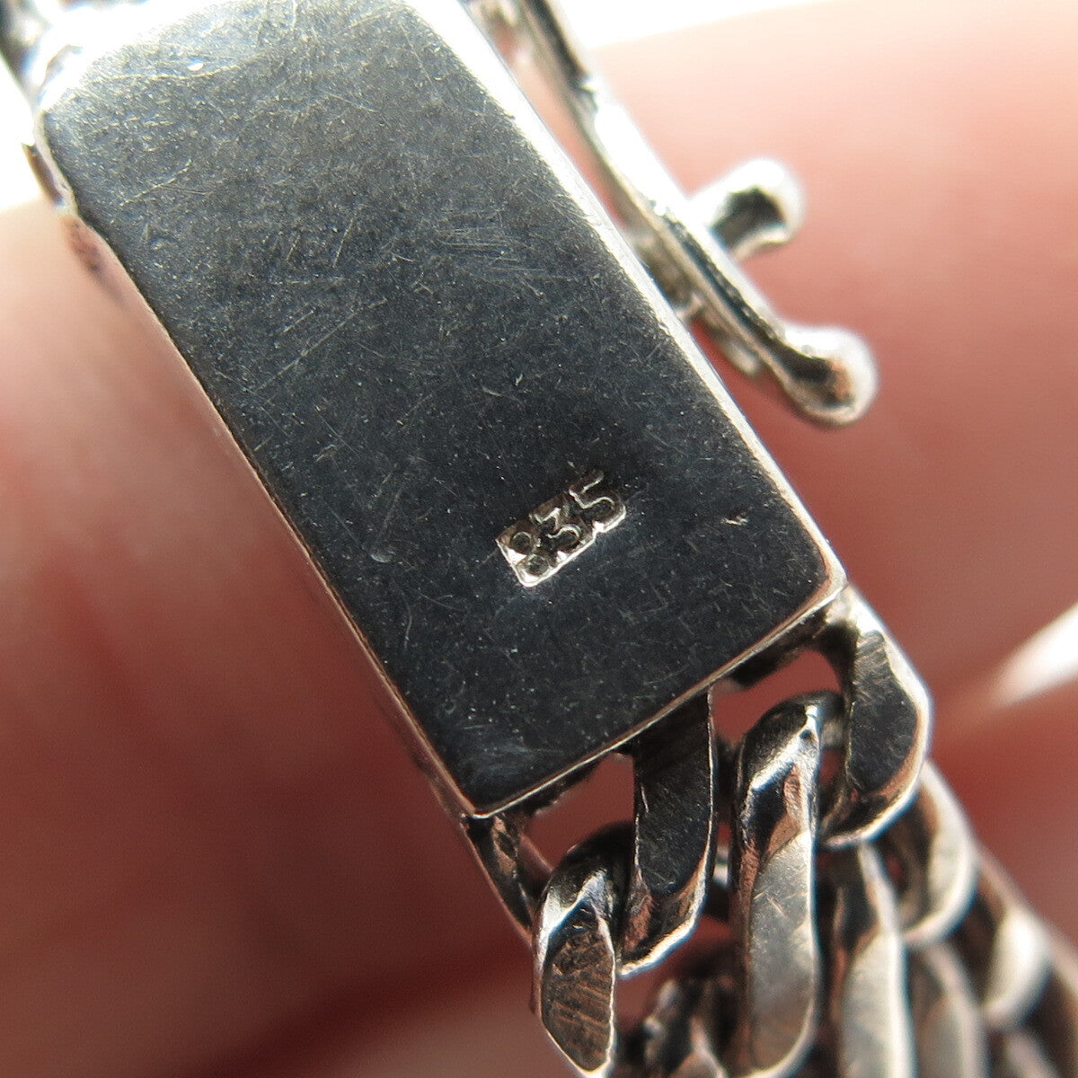 835 Silver Vintage Braided Link Bracelet 7.25"