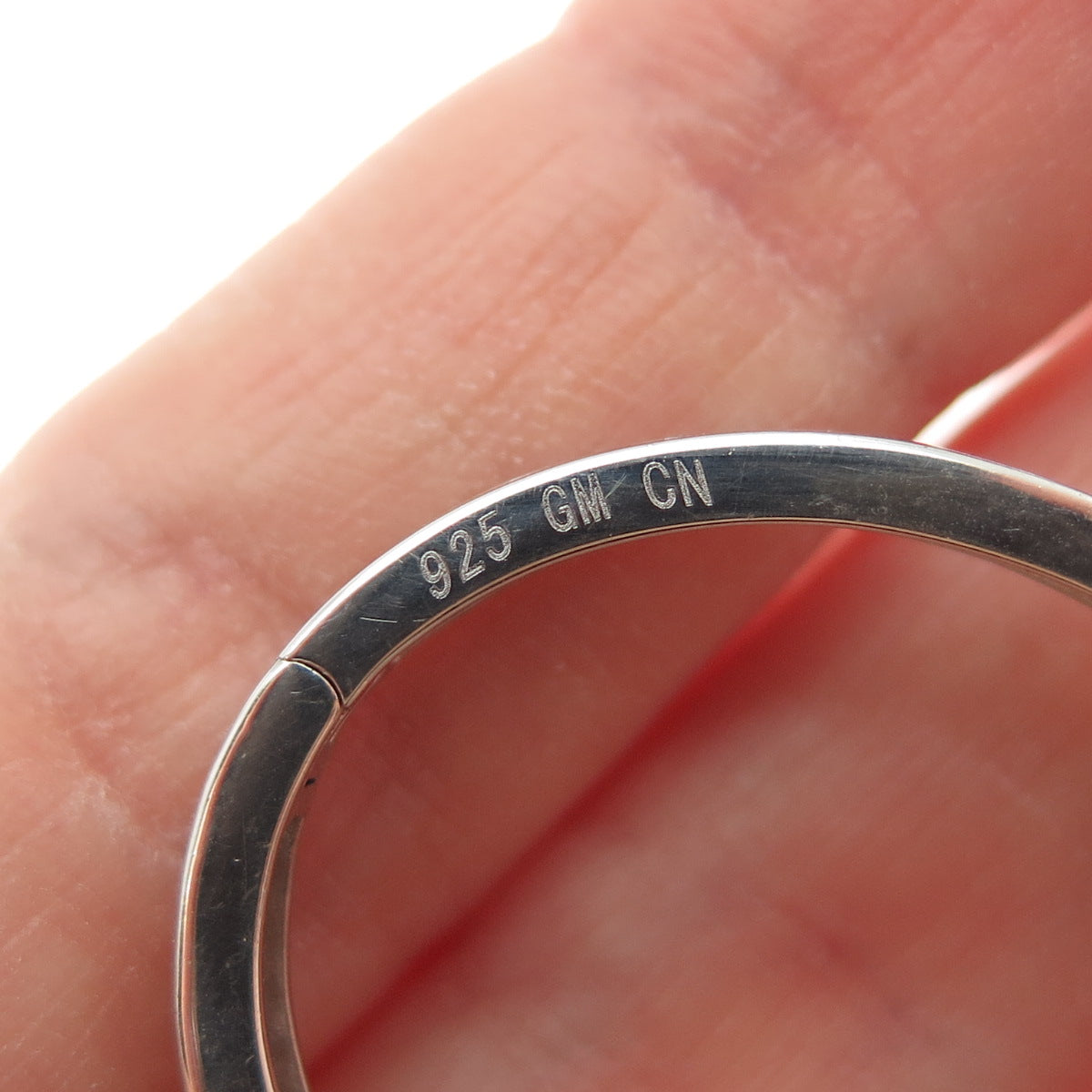 925 Sterling Silver Round-Cut C Z Sparkle Oval Hoop Earrings