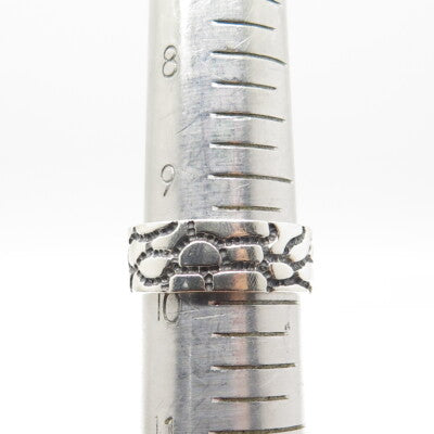 925 Sterling Silver Vintage Desert Crack Band Ring Size 10