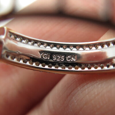 925 Sterling Silver 2-Tone Round-Cut Shaped C Z Huggie Earrings