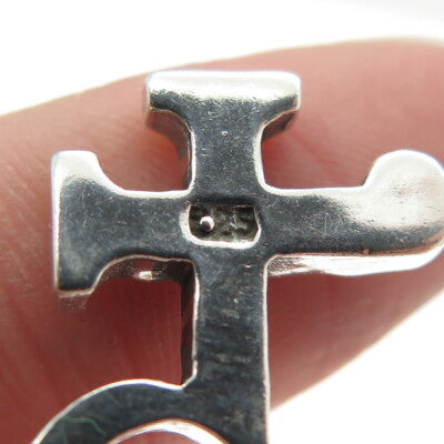 925 Sterling Silver Vintage Letter "Q" Initial Modernist Pendant