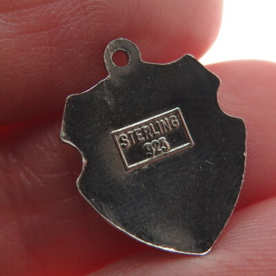 925 Sterling Silver Vintage Enamel "Massachusetts" Coat of Arms Charm Pendant