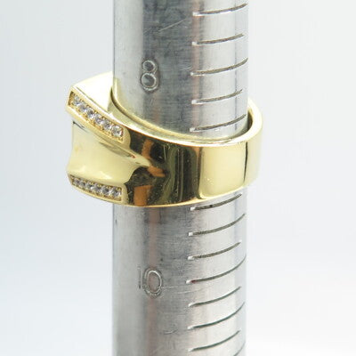 925 Sterling Silver Gold Plated Princess & Round-Cut Shaped C Z Ring Size 9.25