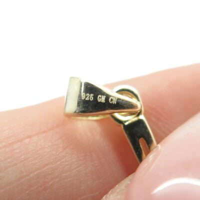 925 Sterling Silver Gold Plated Baguette-Cut C Z Cross Pendant