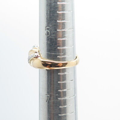 ROSS SIMONS 925 Sterling Silver Gold Plated Real Round-Cut Diamond Ring Size 6