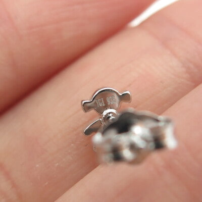 925 Sterling Silver Round-Cut C Z Baby Girl Stud Earrings