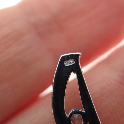 925 Sterling Silver Round-Cut C Z Modernist Minimalist Slide Charm Pendant
