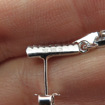 925 Sterling Silver Round-Cut Shaped Dangle Earrings