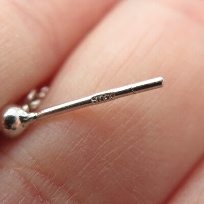 925 Sterling Silver Vintage Circle Snake & Rolo Chain Dangling Earrings