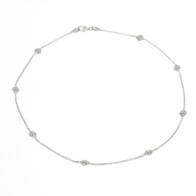 925 Sterling Silver Floral Rhombus By The Yard Chain Necklace 18"