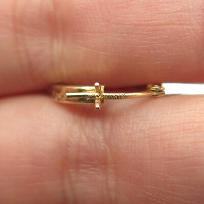 HAN 925 Sterling Silver Gold Plated Textured Hoop Earrings