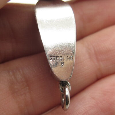 925 Sterling Silver Vintage Blue Glass Aladdin Khussa Slipper Charm Pendant
