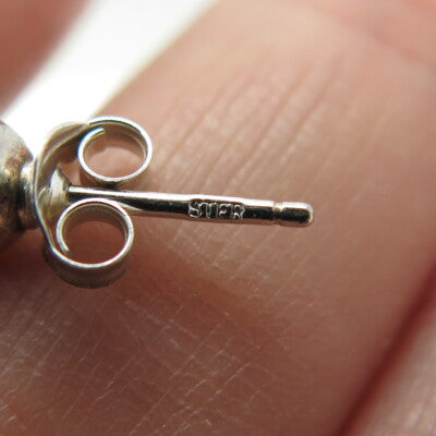 925 Sterling Silver Vintage Real Tourmaline Swirl Dangle Earrings