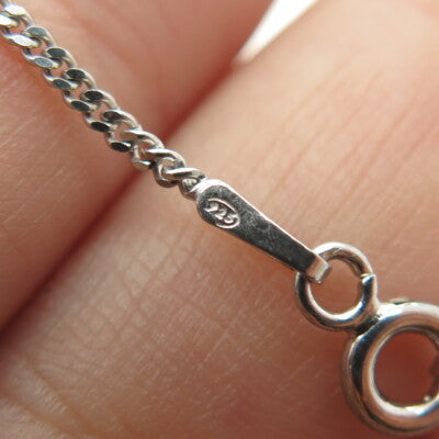 925 Sterling Silver Italy Curb Chain Necklace 16"