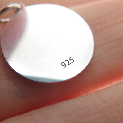 925 Sterling Silver Blue Enamel Pisces Zodiac Sign Minimalist Charm Pendant