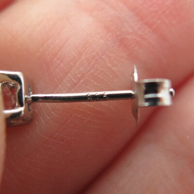 925 Sterling Silver Round-Cut C Z Stud Earrings