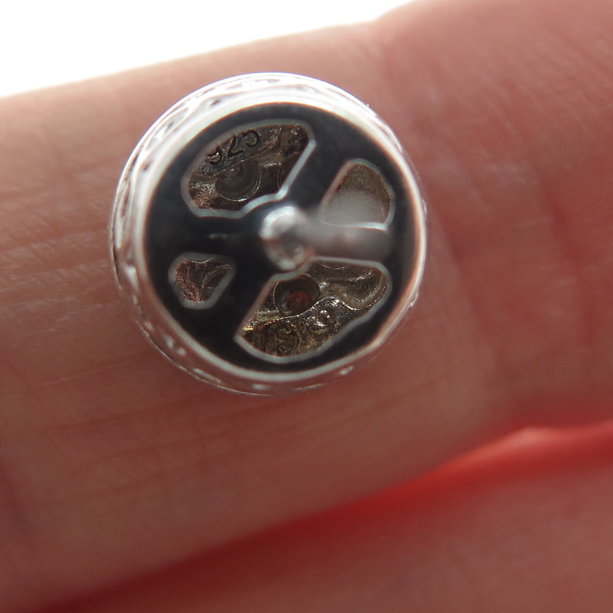 925 Sterling Silver Real Round-Cut Diamond Stud Earrings