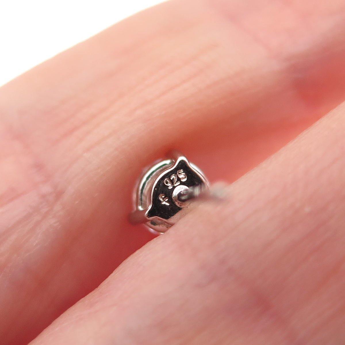 925 Sterling Silver Round-Cut C Z Stud Earrings
