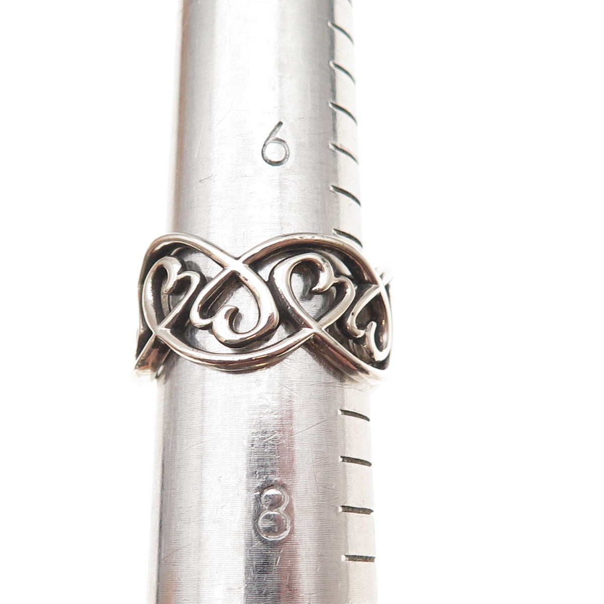 Tiffany & Co. Paloma Picasso Sterling Silver Vintage Loving Heart Ring Size 7.25