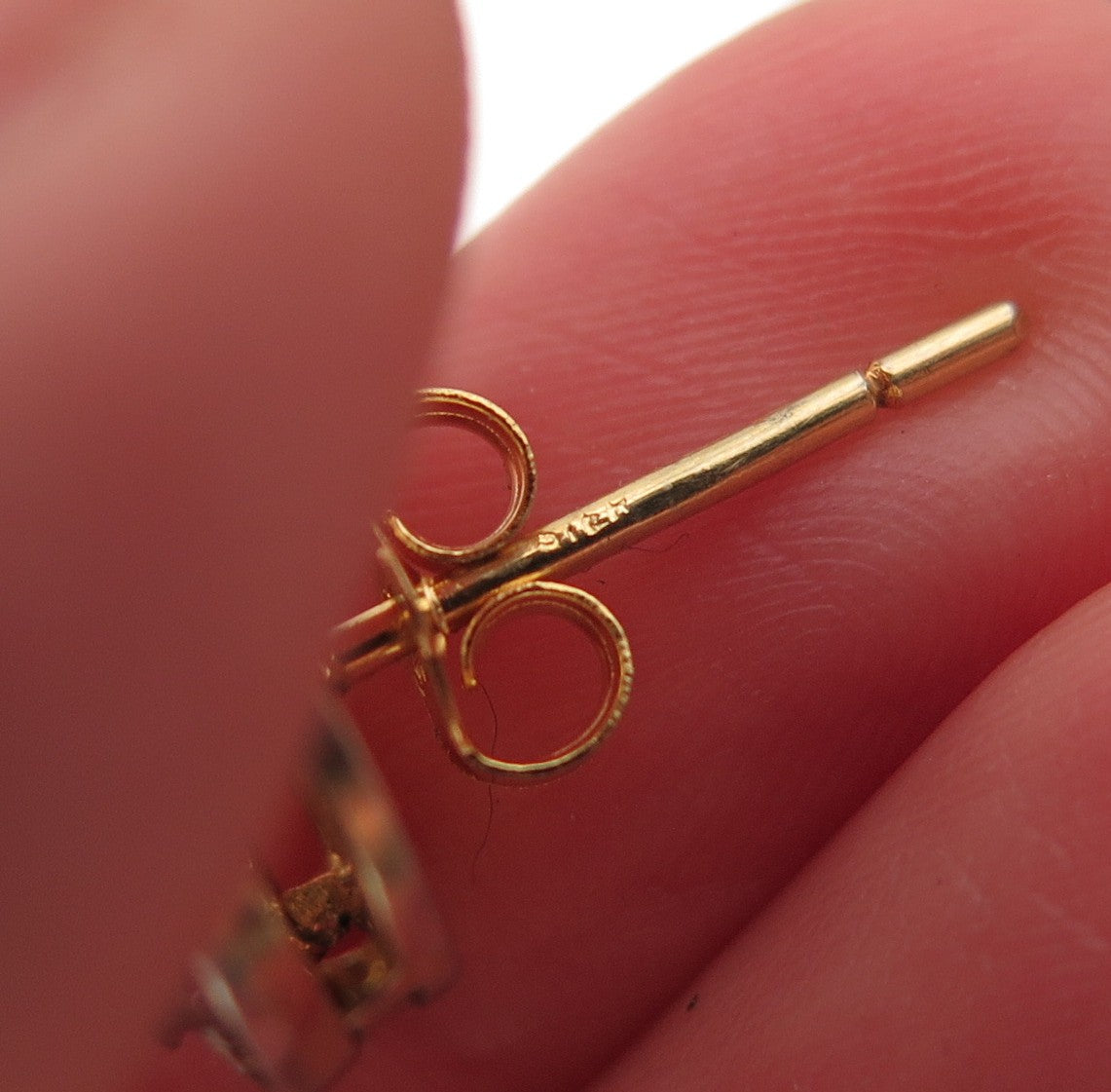 925 Sterling Silver Gold Plated Real Rose-Cut Diamond Stud Earrings
