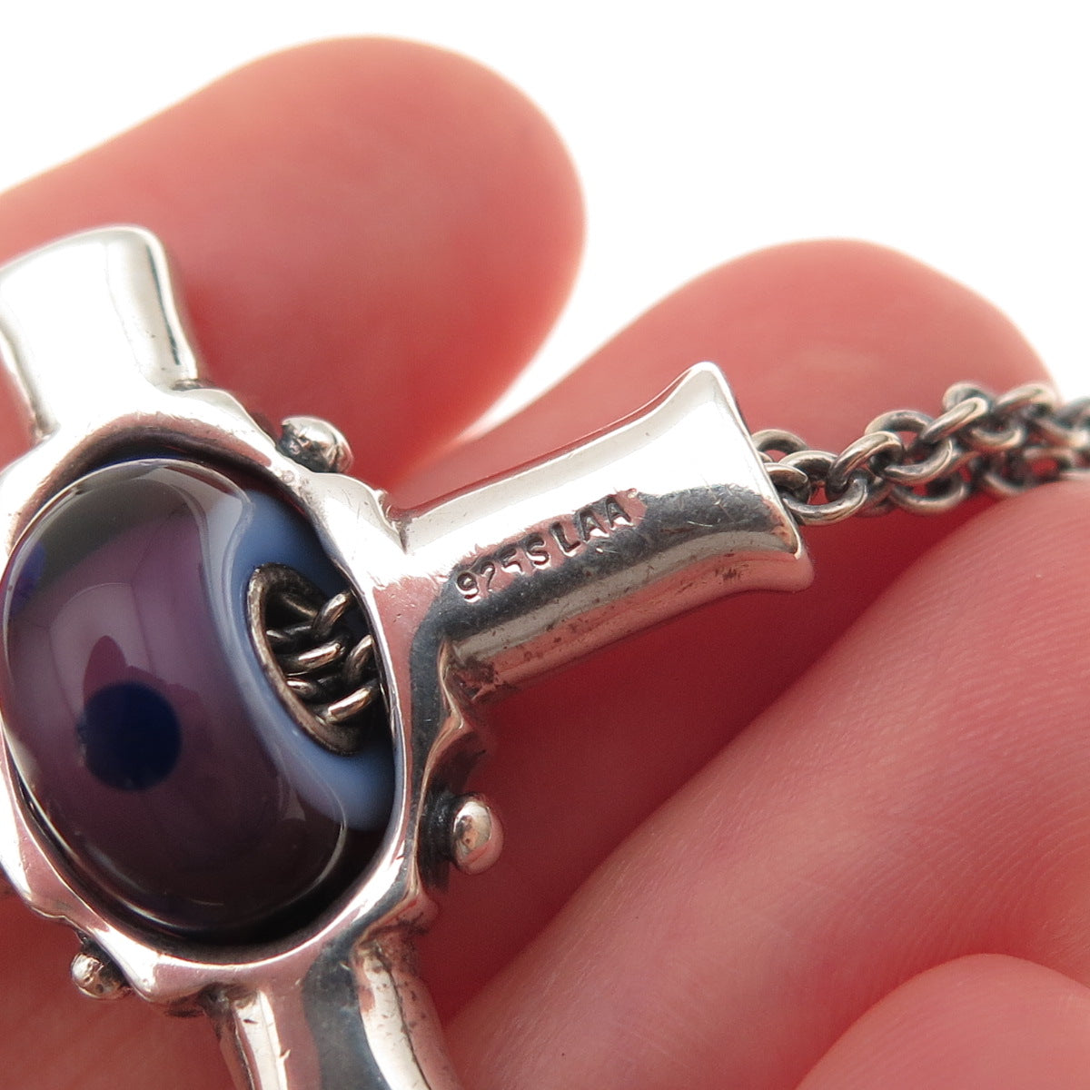Trollbeads Sterling Silver Real Pearl & Murano Glass Cross Chain Necklace 36"