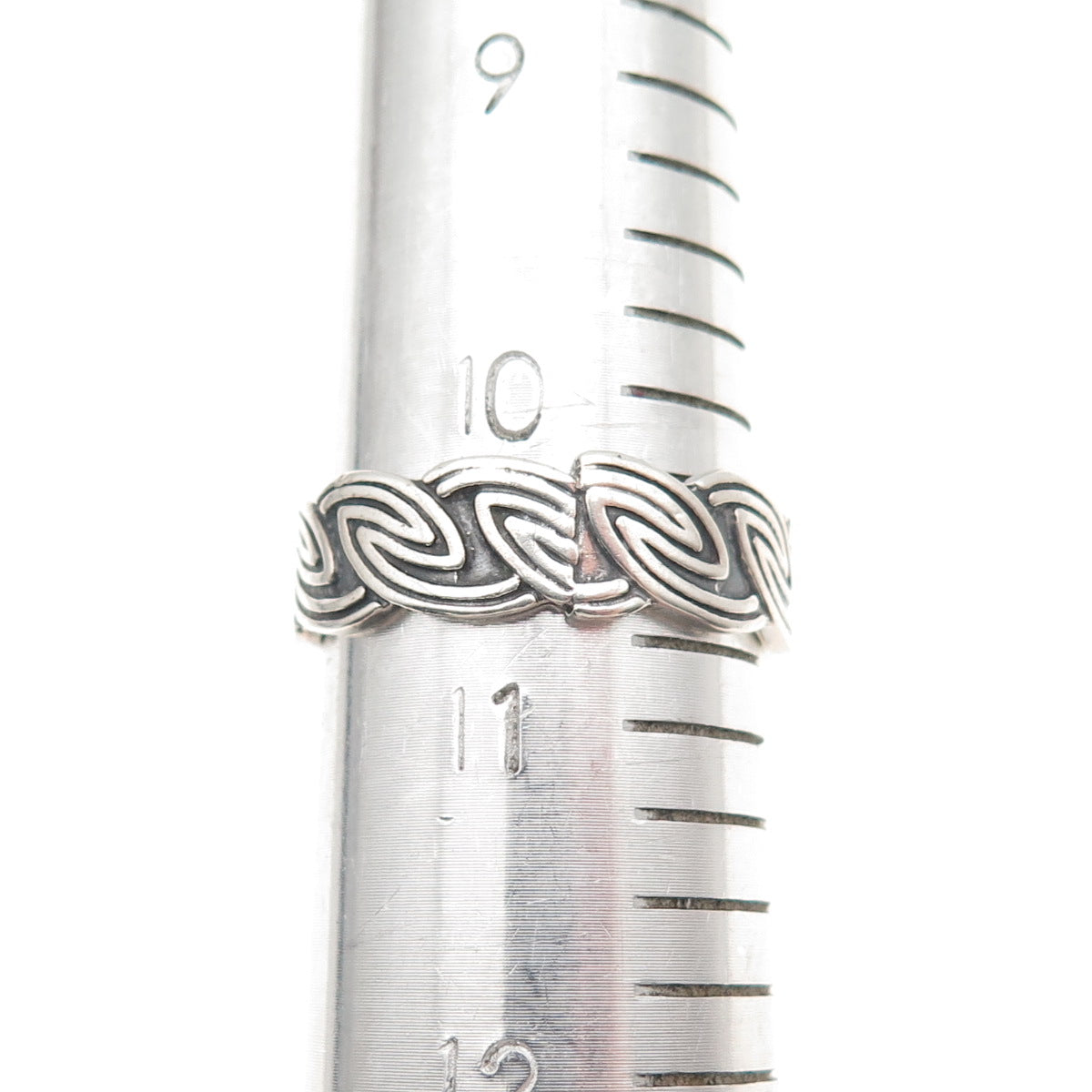 925 Sterling Silver Vintage Celtic Oxidized Band Ring Size 10.75