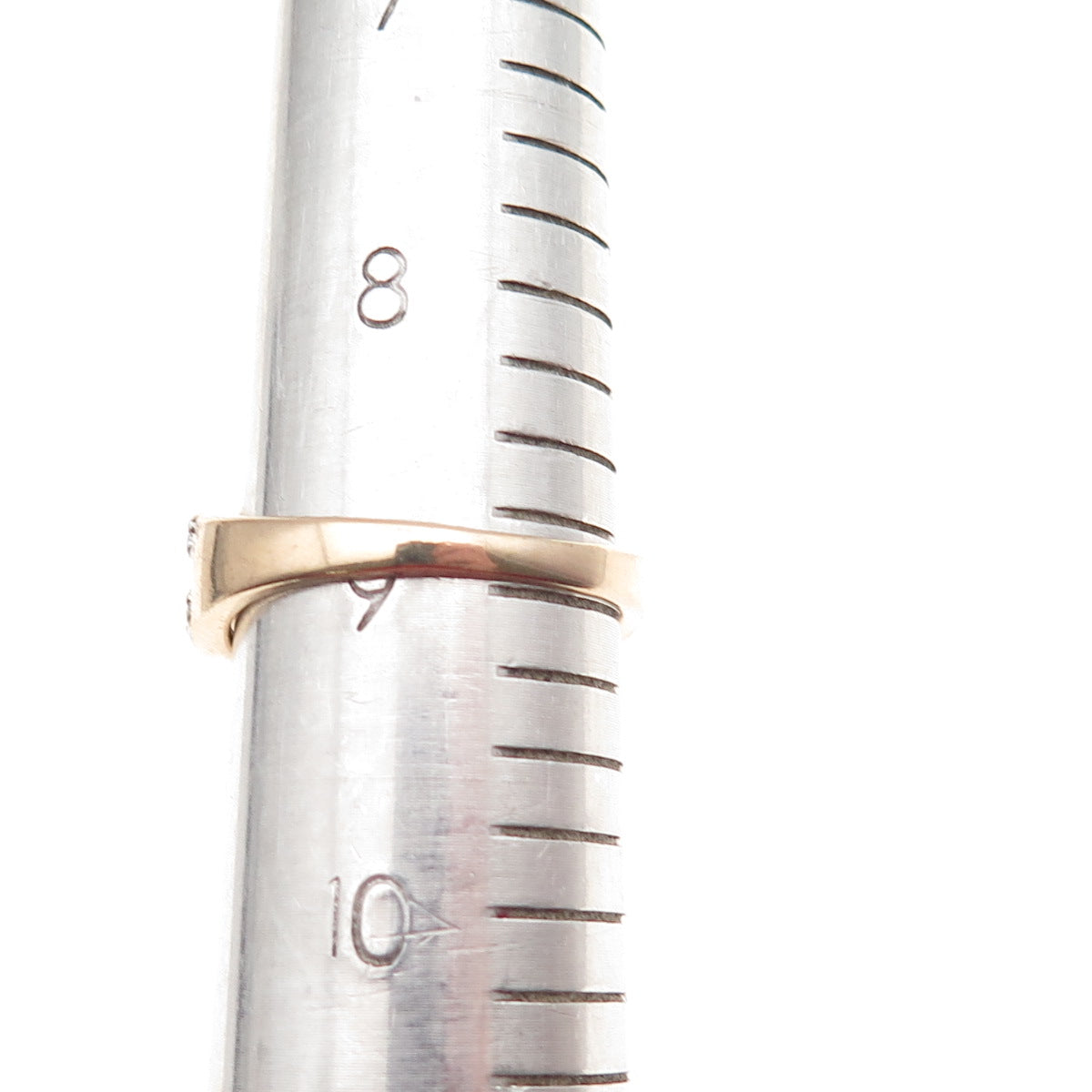 DBJ Dee Berkle 925 Sterling Silver Gold Plated Real White Topaz Ring Size 9