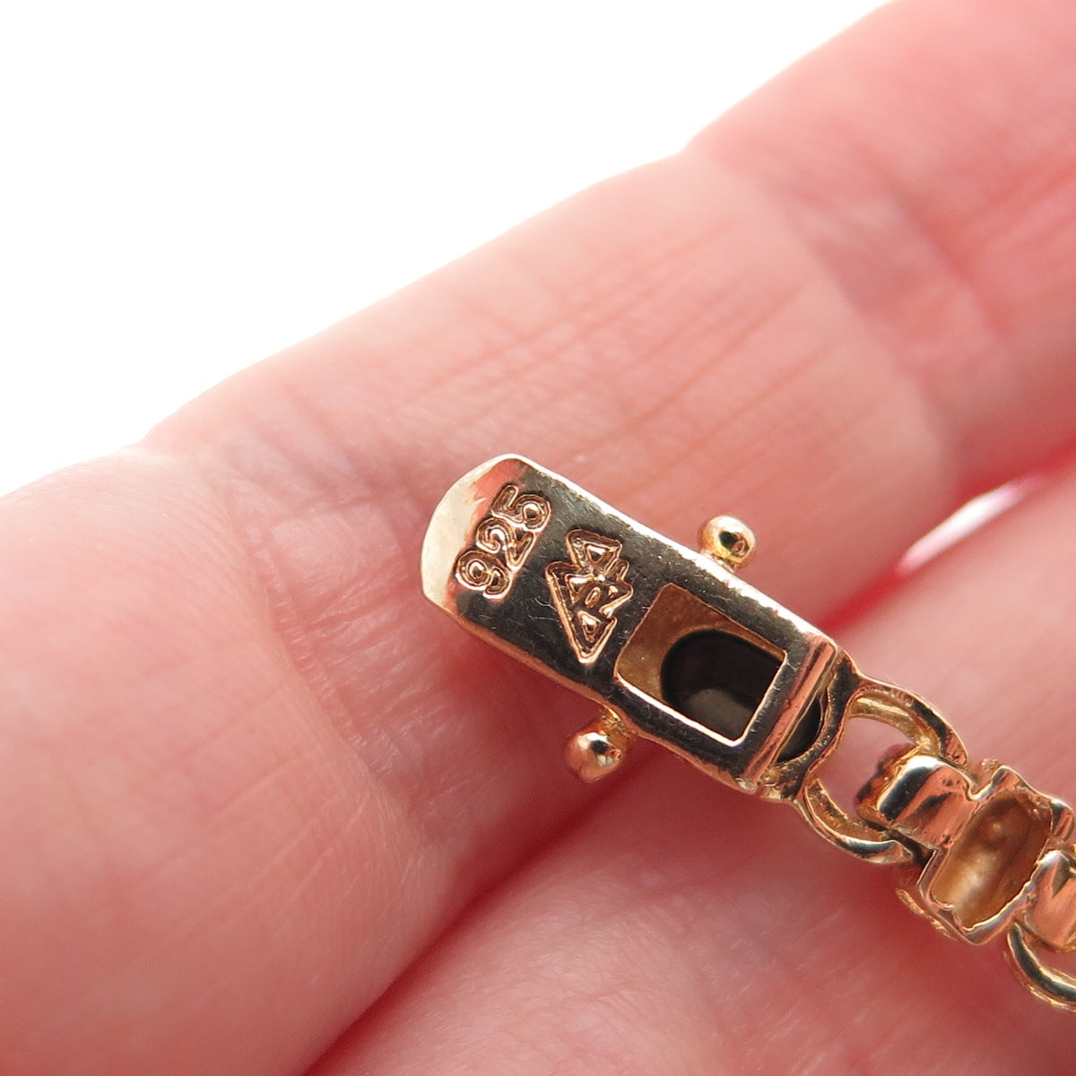 M.R.F. RESOURCES LTD. 925 Sterling Silver Gold Plated Sapphire Bracelet 7.75"