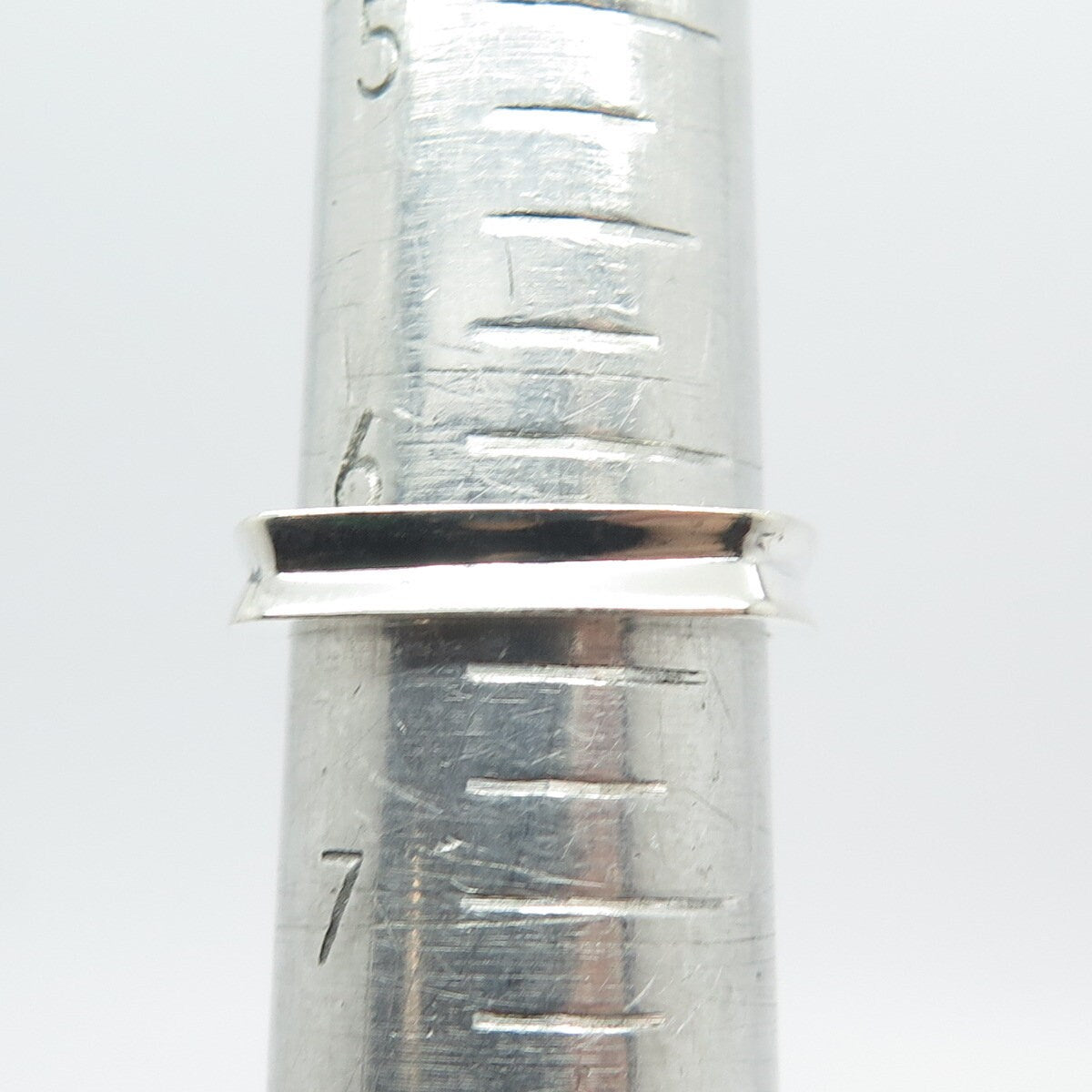 925 Sterling Silver Vintage Concave Square Ring Size 6.25