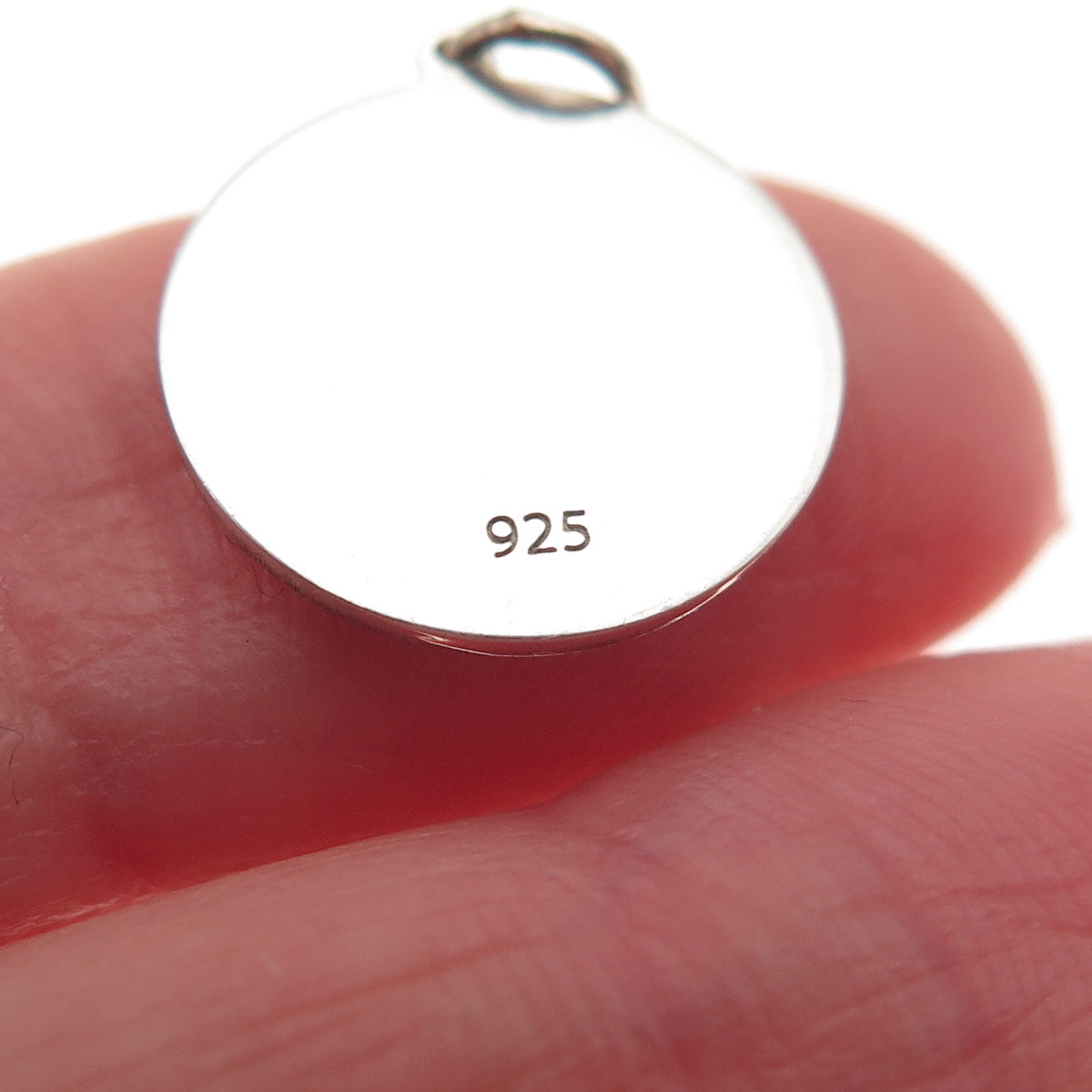 925 Sterling Silver Blue Enamel Male Symbol Round Tag Mini Charm Pendant
